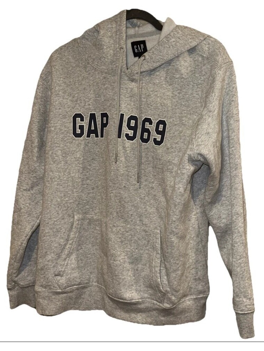 Gap Unisex 1969 Logo Hoodie (Long Sleeve, Grey/Blue) XXL